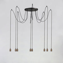Load image into Gallery viewer, Early Electric Multi Light Pendant Light in Detail.
