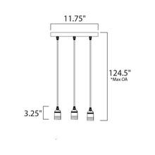 Load image into Gallery viewer, Early Electric Multi Light Pendant Light - line drawing.
