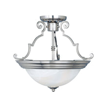 Load image into Gallery viewer, Essentials 584 Semi Flush Mount Ceiling Light in 2-Light/Satin Nickel/Marble.
