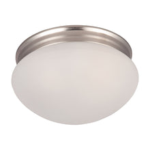 Load image into Gallery viewer, Essentials 588 Flush Mount Ceiling Light in 9-Inch/Satin Nickel/Frosted.
