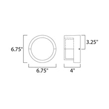 Load image into Gallery viewer, Eyebrow Round Outdoor LED Wall Light - line drawing.
