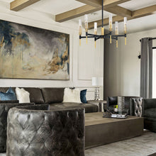 Load image into Gallery viewer, Flambeau LED Chandelier in living room.
