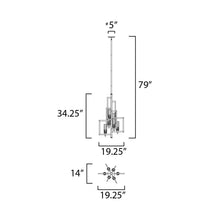 Load image into Gallery viewer, Flambeau Multi Light Pendant Light - line drawing.
