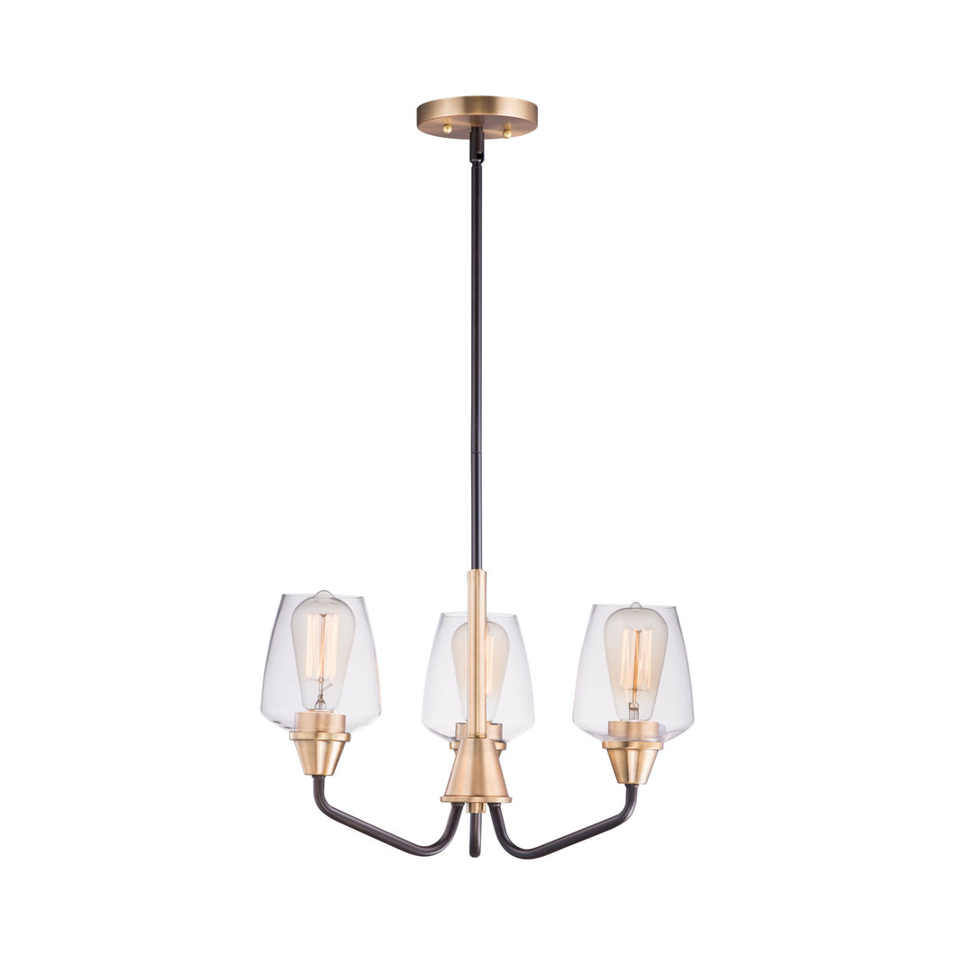 Goblet Chandelier in Bronze/Antique Brass (3-Light).