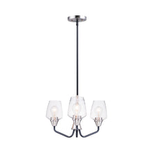 Load image into Gallery viewer, Goblet Chandelier in Black/Satin Nickel (3-Light).
