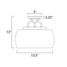 Load image into Gallery viewer, Goblet Semi Flush Mount Ceiling Light - line drawing.
