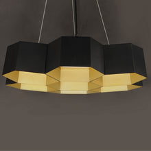 Load image into Gallery viewer, Honeycomb LED Chandelier in Detail.
