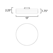 Load image into Gallery viewer, Illuminaire II LED Flush Mount Ceiling Light - line drawing.
