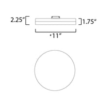 Load image into Gallery viewer, Illuminaire II LED Flush Mount Ceiling Light - line drawing.
