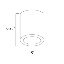 Load image into Gallery viewer, Lightray Outdoor LED Flush Mount Ceiling Light - line drawing.
