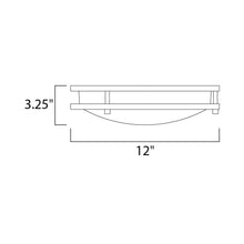 Load image into Gallery viewer, Linear LED Flush Mount Ceiling Light - line drawing.
