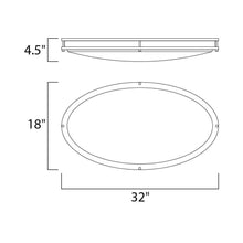 Load image into Gallery viewer, Linear LED Flush Mount Ceiling Light - line drawing.
