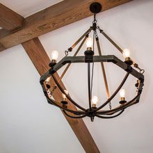 Load image into Gallery viewer, Lodge Chandelier in Detail.
