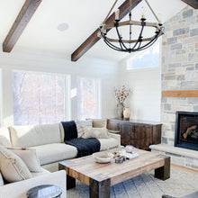 Load image into Gallery viewer, Lodge Chandelier in living room.
