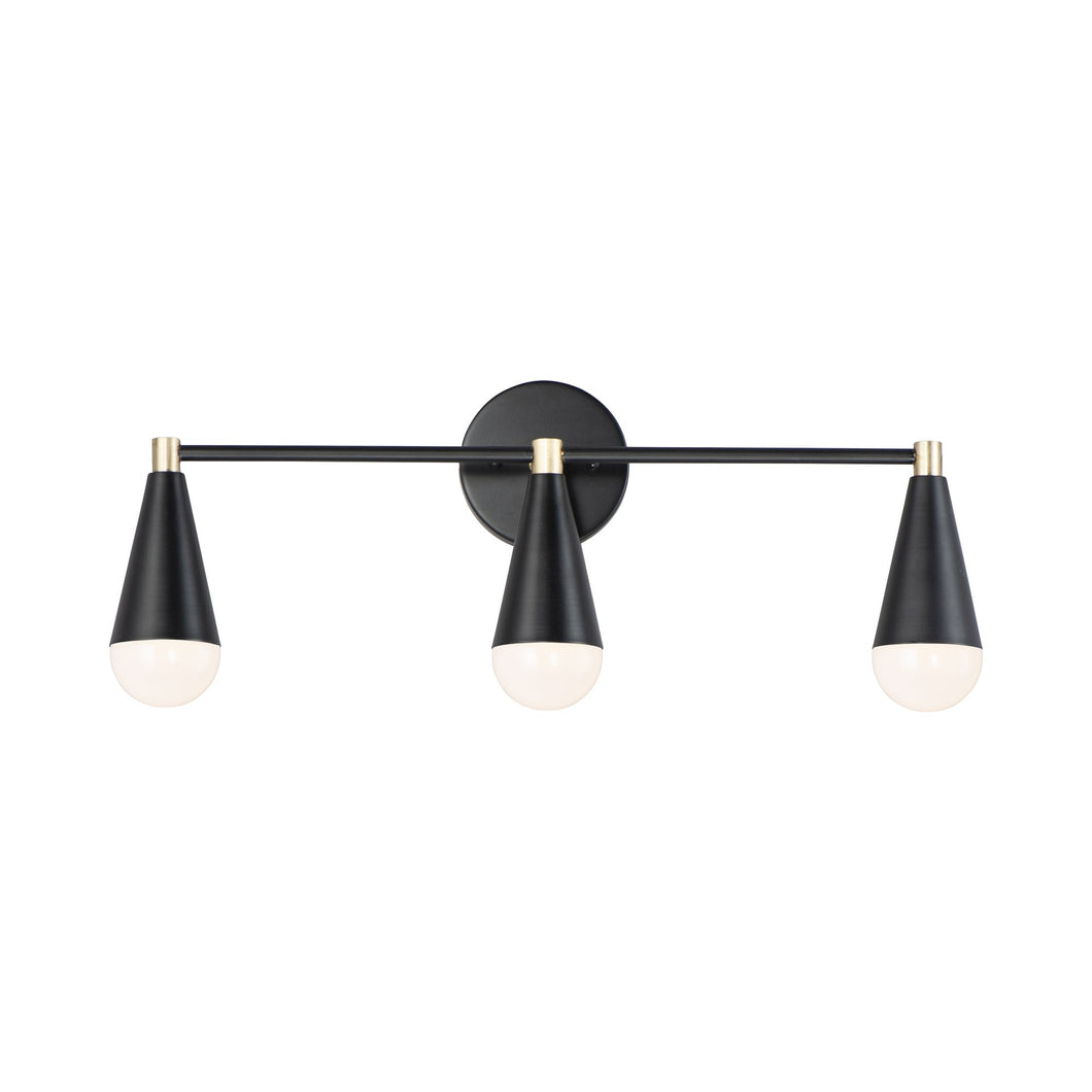 Lovell Bath Vanity Light in Satin Brass/Black.
