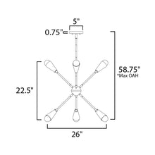 Load image into Gallery viewer, Lovell Multi Light Pendant Light - line drawing.
