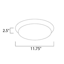 Load image into Gallery viewer, Low Profile LED Flush Mount Ceiling Light - line drawing.
