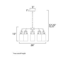 Load image into Gallery viewer, Magnolia Multi Light Pendant Light - line drawing.
