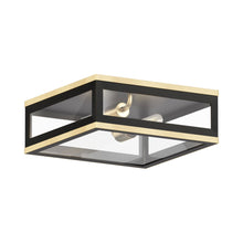 Load image into Gallery viewer, Neoclass Outdoor Flush Mount Ceiling Light in Black/Gold.
