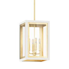 Load image into Gallery viewer, Neoclass Outdoor Pendant Light in White/Gold (3-Light).
