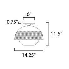 Load image into Gallery viewer, Perf Flush Mount Ceiling Light - line drawing.

