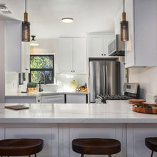Load image into Gallery viewer, Perf Mini Pendant Light in dining room.
