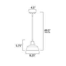 Load image into Gallery viewer, Pier M Outdoor Pendant Light - line drawing.
