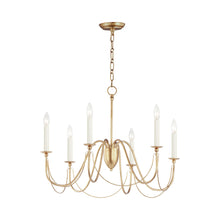 Load image into Gallery viewer, Plumette Chandelier in Gold Leaf (6-Light).
