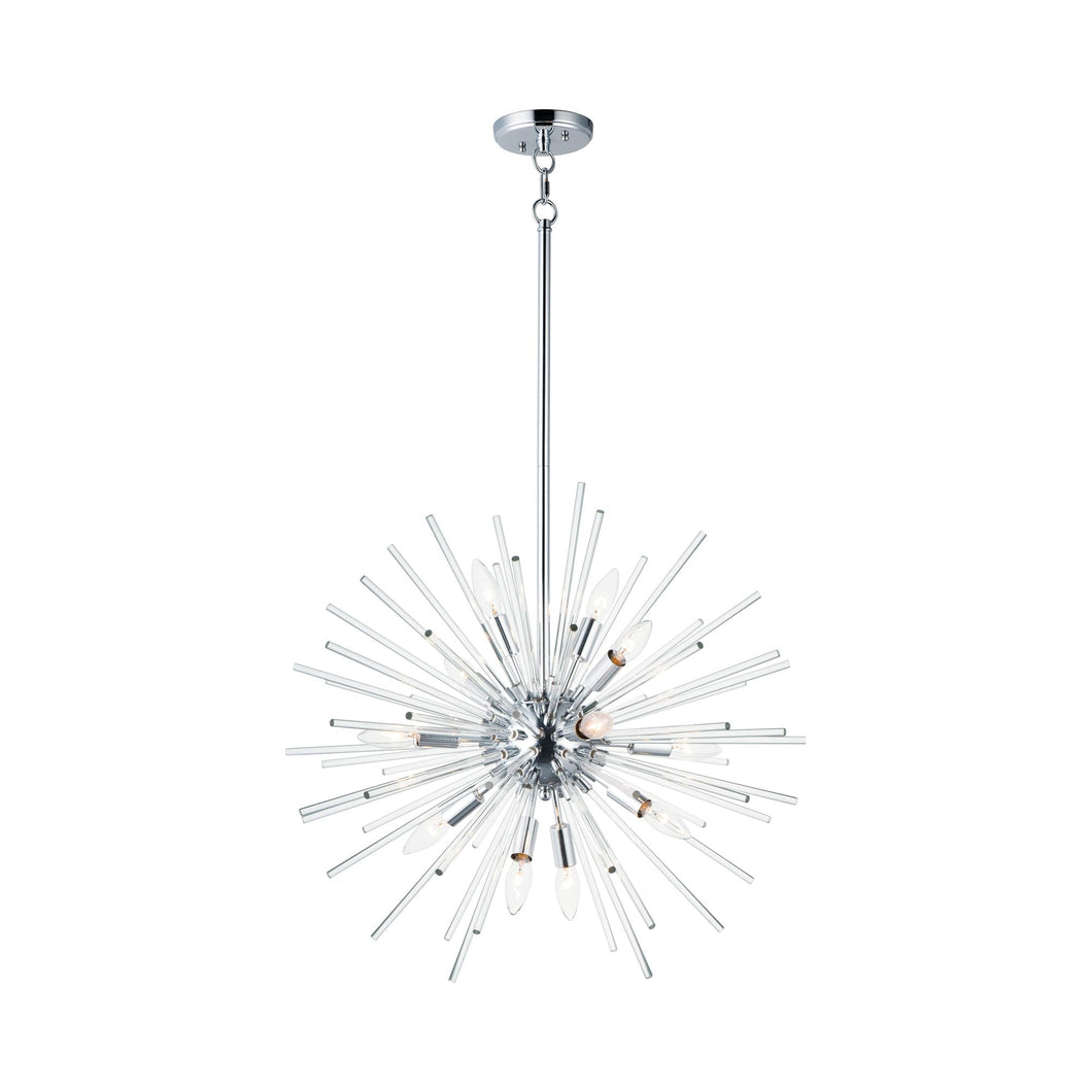 Polaris LED Pendant Light in Polished Chrome (12-Light/25-Inch).