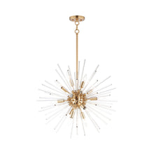 Load image into Gallery viewer, Polaris LED Pendant Light in Satin Brass (12-Light/25-Inch).
