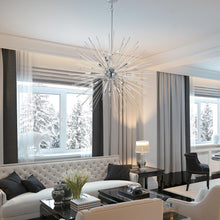 Load image into Gallery viewer, Polaris LED Pendant Light in living room.
