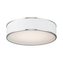 Load image into Gallery viewer, Prime LED Flush Mount Ceiling Light in White Linen/Satin Nickel (Large).
