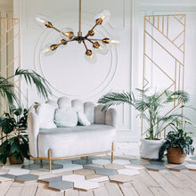 Load image into Gallery viewer, Savvy Chandelier in living room.
