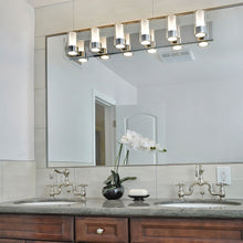 Load image into Gallery viewer, Silo Bath Vanity Light in bathroom.
