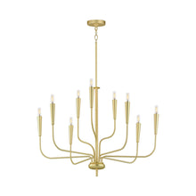 Load image into Gallery viewer, Vela Chandelier in Satin Brass (9-Light).
