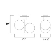 Load image into Gallery viewer, Vesper Semi Flush Mount Ceiling Light - line drawing.
