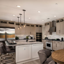 Load image into Gallery viewer, Vessel Mini Pendant Light in dining room.
