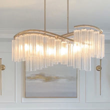 Load image into Gallery viewer, Victoria Linear Suspension Light in living room.
