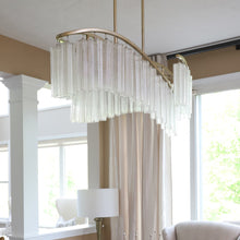 Load image into Gallery viewer, Victoria Linear Suspension Light in dining room.
