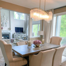 Load image into Gallery viewer, Victoria Linear Suspension Light in dining room.
