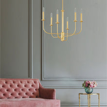 Load image into Gallery viewer, Wesley Chandelier in living room.
