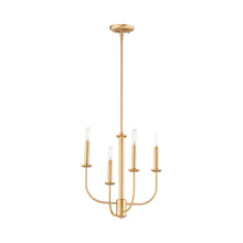 Load image into Gallery viewer, Wesley Chandelier in Satin Brass (4-Light).
