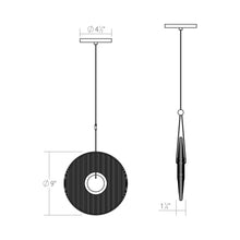 Load image into Gallery viewer, Meclisse™ LED Pendant Light - line drawing.
