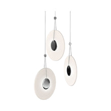 Load image into Gallery viewer, Meclisse™ Multi Light LED Pendant Light in Polished Chrome/Etched Glass (3-Light).
