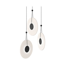 Load image into Gallery viewer, Meclisse™ Multi Light LED Pendant Light in Satin Black/Etched Glass (3-Light).

