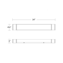 Load image into Gallery viewer, Mercer LED Bath Wall Light - line drawing.

