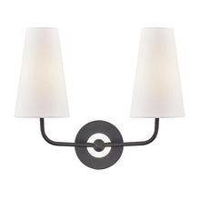 Load image into Gallery viewer, Merri Wall Light in Polished Nickel / Black/2-Light.

