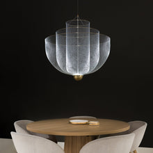 Load image into Gallery viewer, Meshmatics LED Chandelier in dining room.
