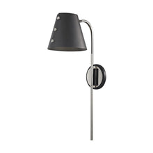 Load image into Gallery viewer, Meta LED Wall Light in Polished Nickel / Black.
