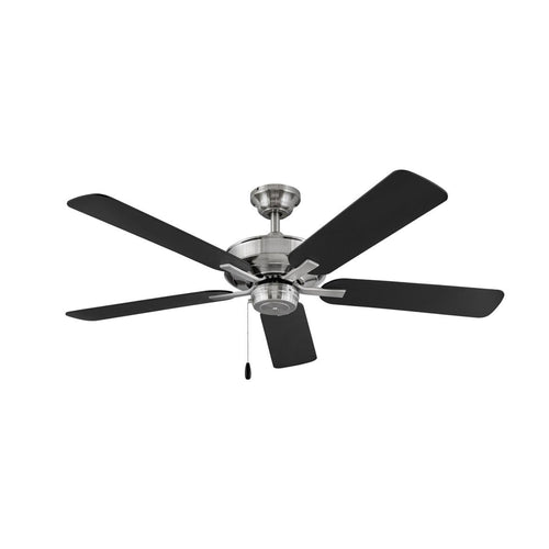 Metro Ceiling Fan in Brushed Nickel And Black.